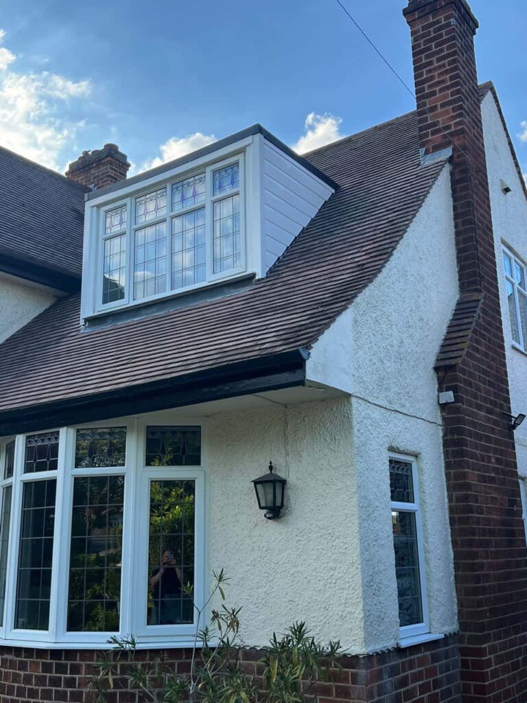 This is a photo of a dormer window which has just had some repairs carried out where the roof and the dormer meet. Works carried out by East Bridgford Roofing Repairs